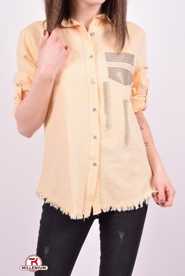 Рубашка  женская котоновая (цв.желтый) Madoy Размер в наличии : 42 арт.5131