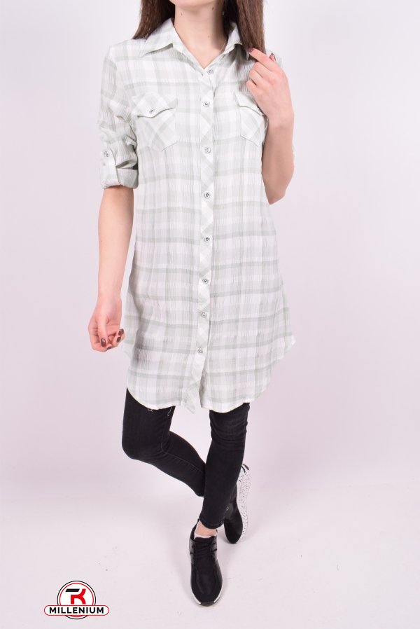 Рубашка-туника женская (цв.белый/мята) Madoy Размер в наличии : 40 арт.5140