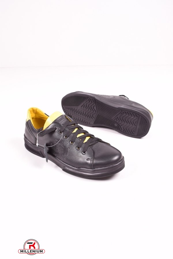 Кроссовки мужские(цв.черный) из натуральной кожи DAN shoes Размер в наличии : 45 арт.55Es170-6/кл23-кл34