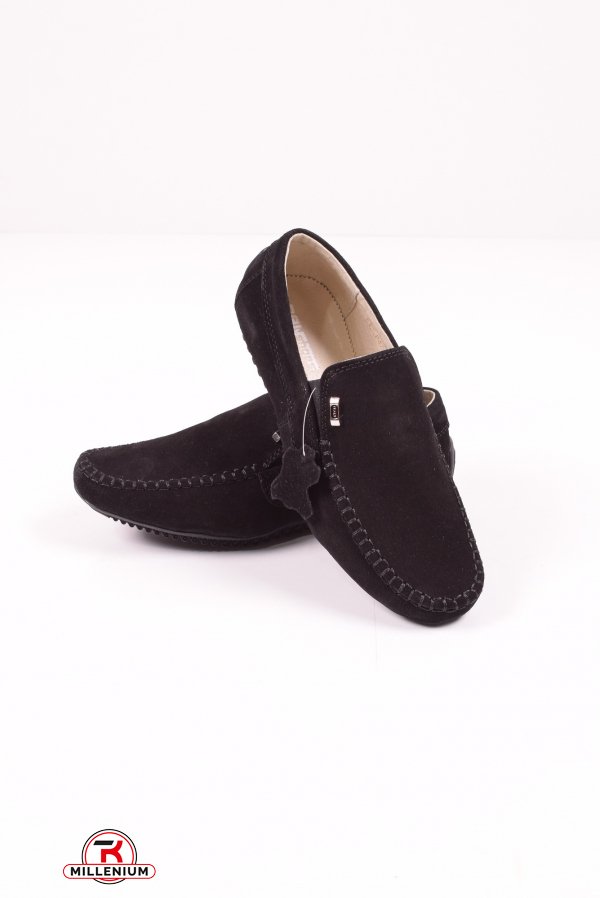 Мокасины для мальчика из натуральной замши (цв.черный) DAN Shoes Размеры в наличии : 36, 37 арт.S003-4/173