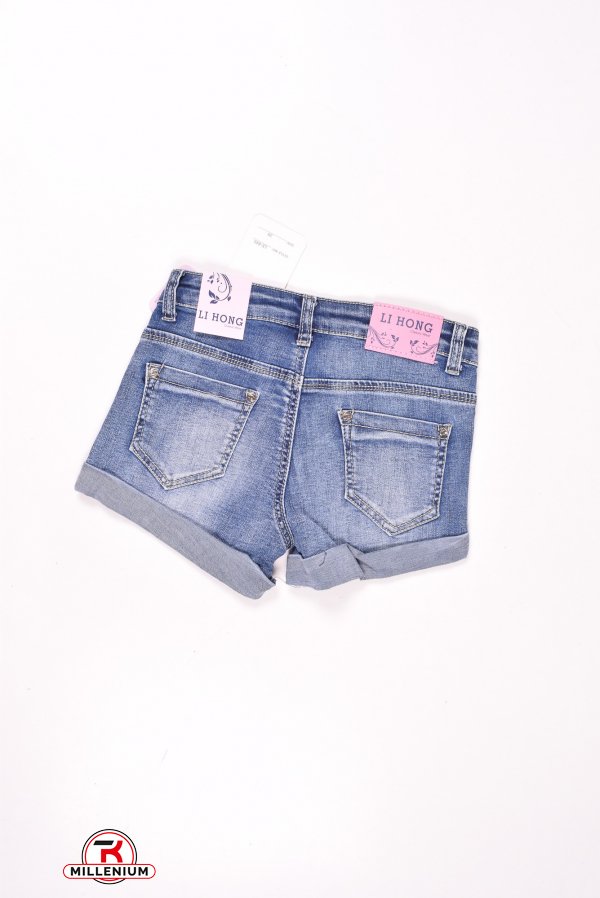 Шорты для девочки джинсовые "LIHONG" (Cotton 68%,Elastane 2%,Polyester 30%) Рост в наличии : 110, 116, 122 арт.LE-845