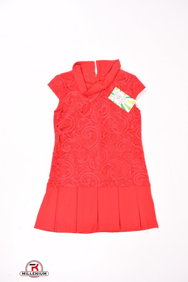 Платье для девочки (цв.красный) комбинированное Рост в наличии : 152 арт.237