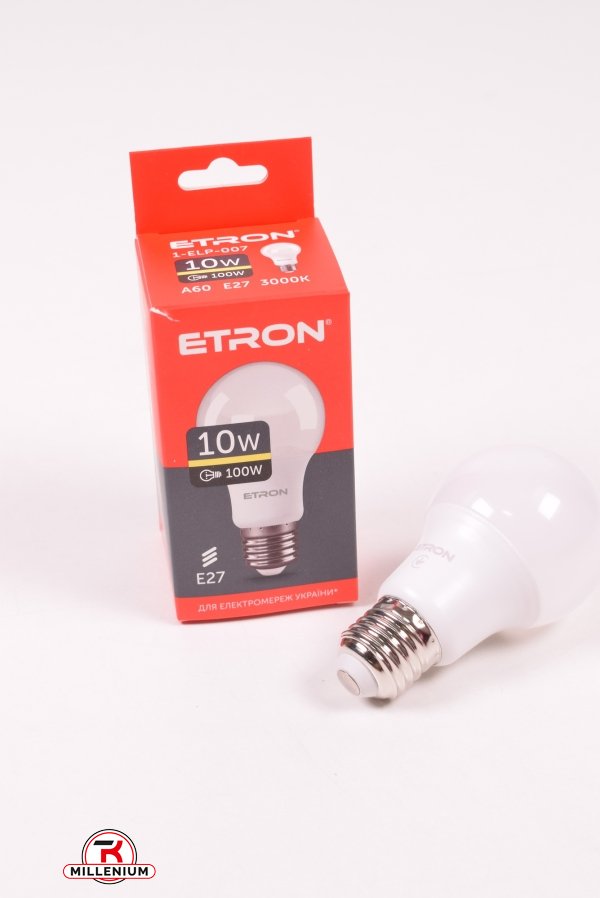 Лампа светодиодная Light Power (10W, цоколь E27, A60, 3000К) ETRON арт.1-ELP-007