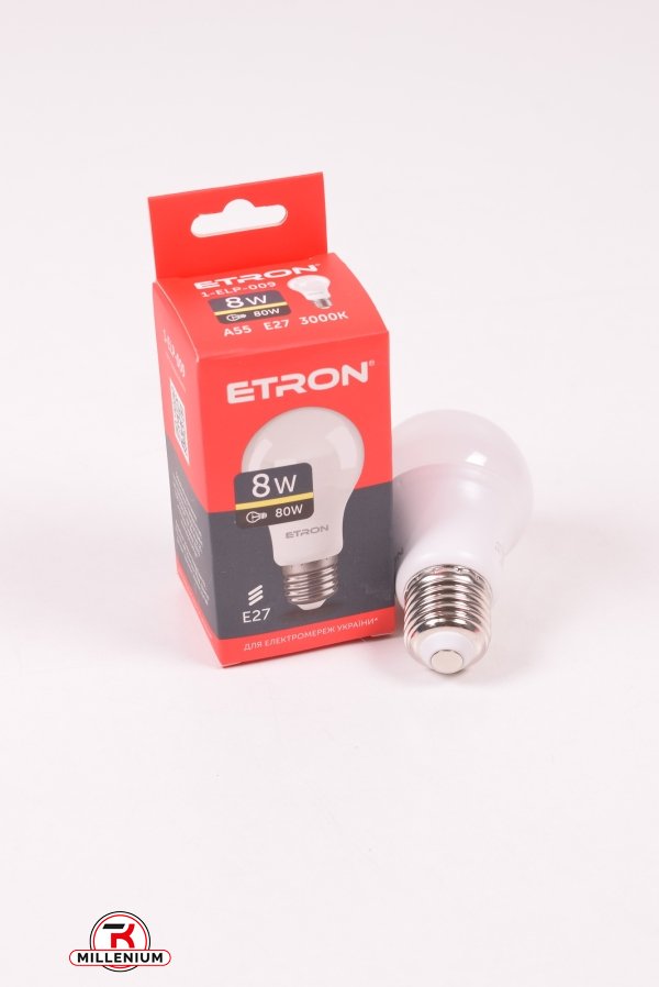 Лампа світлодіодна Light Power (8W, цоколь E27, A55, 3000К) ETRON арт.1-ELP-009