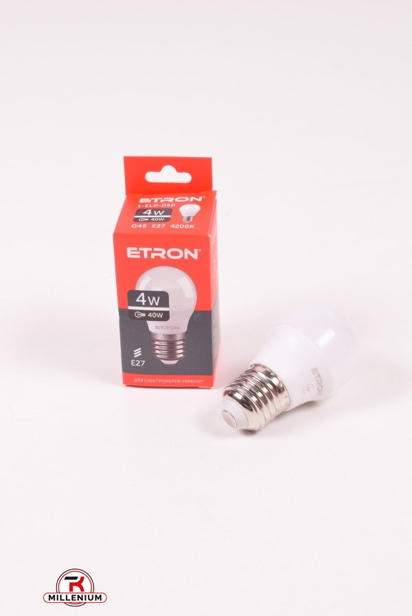 Лампа світлодіодна Light Power (4W, цоколь E27, G45,220V, 4200К) ETRON арт.1-ELP-050