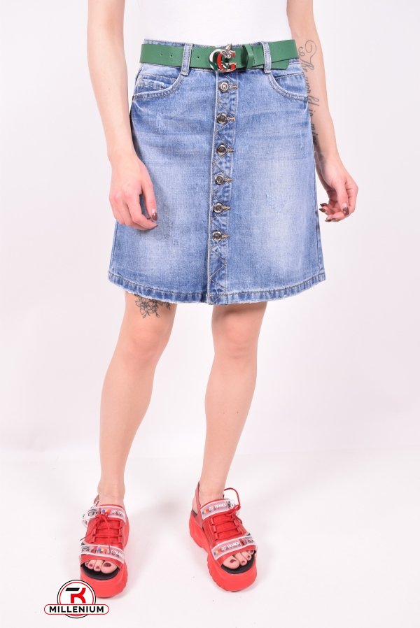 Спідниця джинсова жіноча з поясом "ZJY" Розміри в наявності : 25, 26 арт.C4520