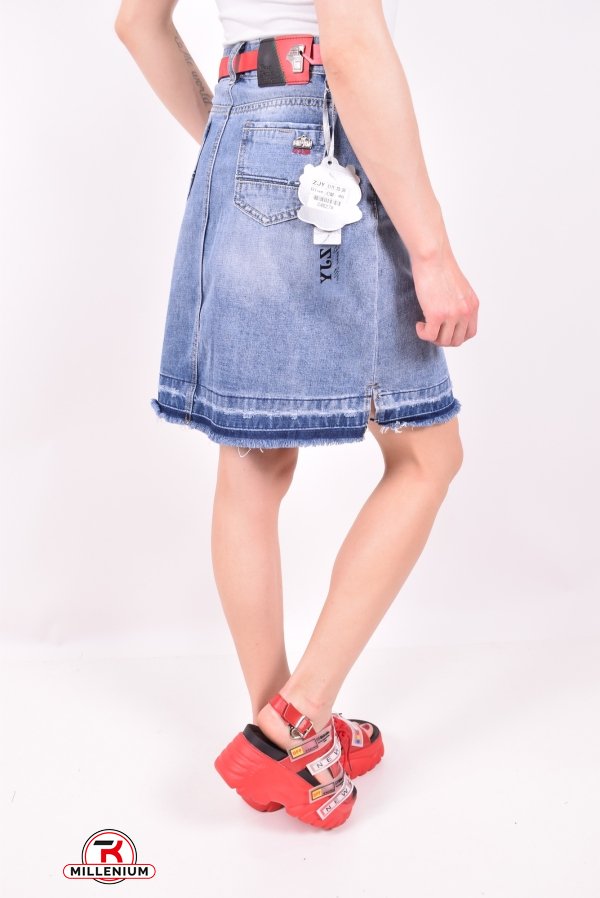 Юбка джинсовая женская с поясом "ZJY" Размер в наличии : 25 арт.C4827