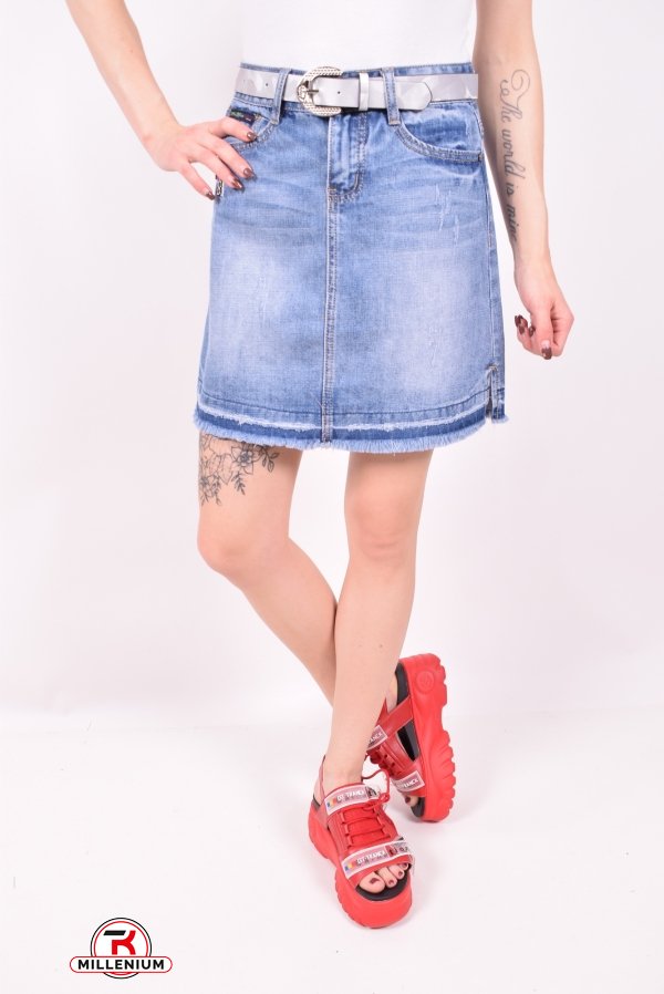 Юбка джинсовая женская с поясом "ZJY" Размеры в наличии : 25, 26 арт.C4216