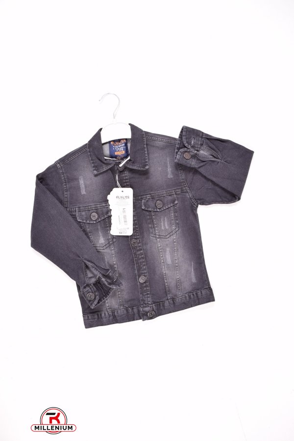 Пиджак джинсовый для девочки (цв.чёрный) стрейчевый PUFIDI Рост в наличии : 104 арт.20166-1