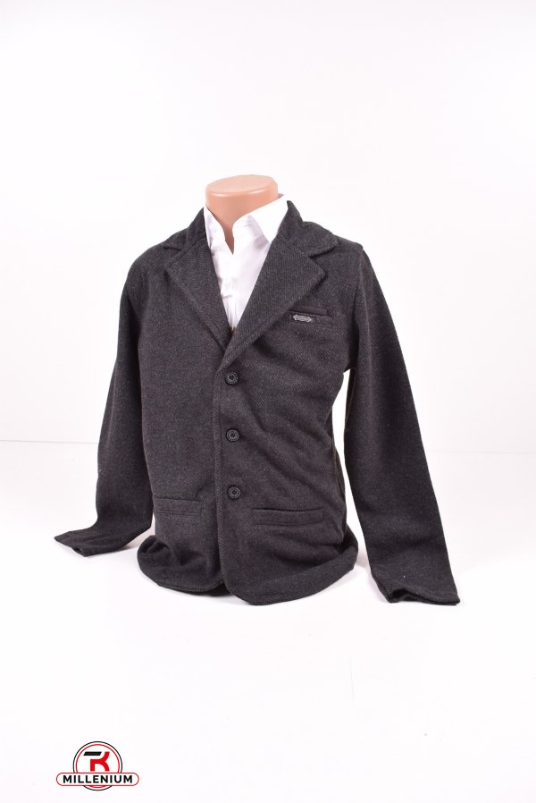 Пиджак трикотажный для мальчика (цв.т/серый) Blueland Рост в наличии : 134 арт.9270