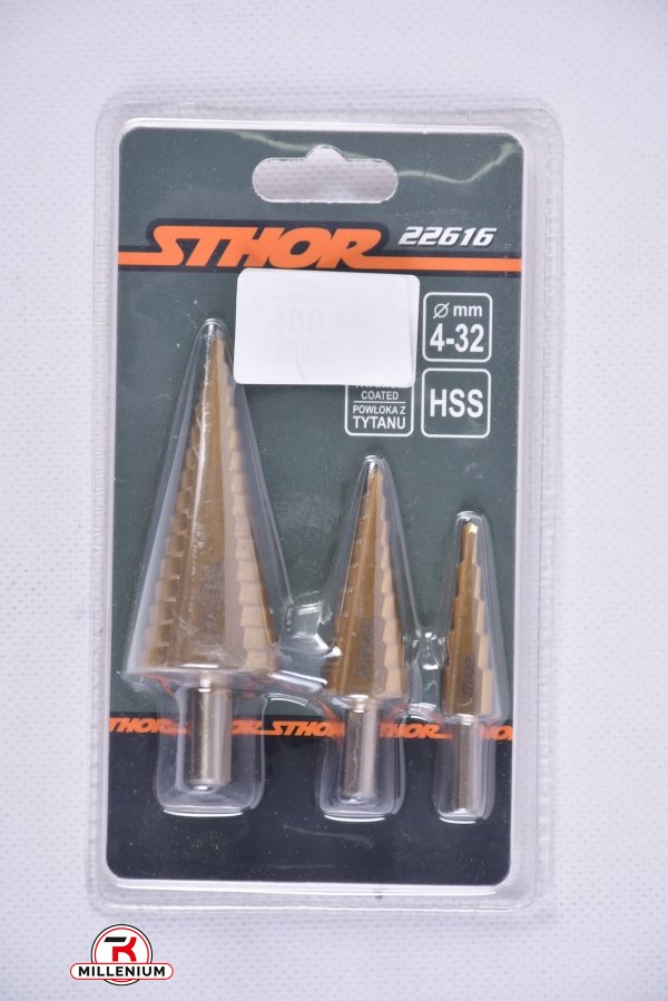 Сверло конечное ступенчатое по металлу STHOR : HSS 4241 4-32mm арт.22616