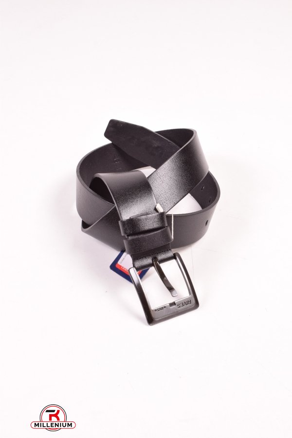 Ремень мужской кожаный (цв.чёрный) RIVES ~45мм. арт.0339