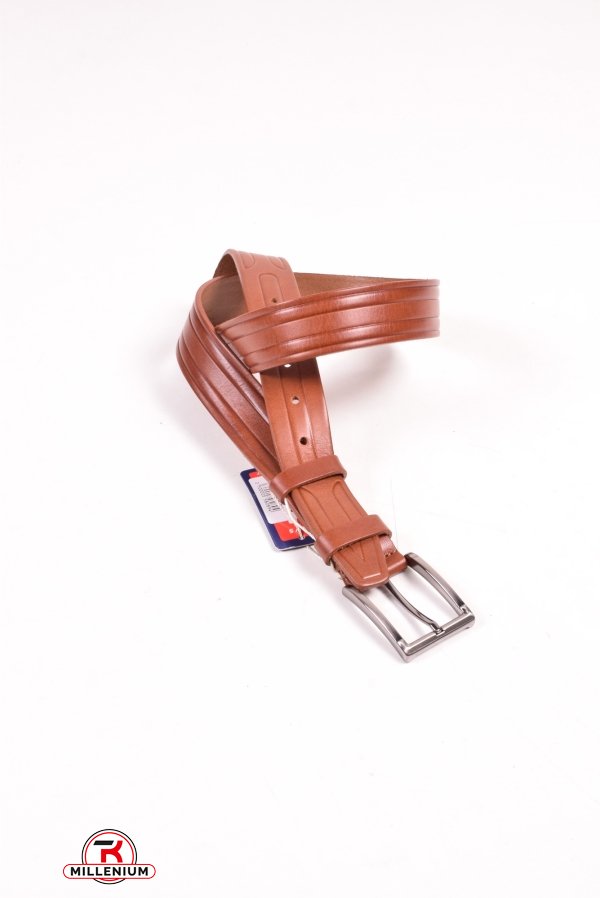 Ремень мужской кожаный (цв.коричневый) RIVES ~35мм. арт.0353