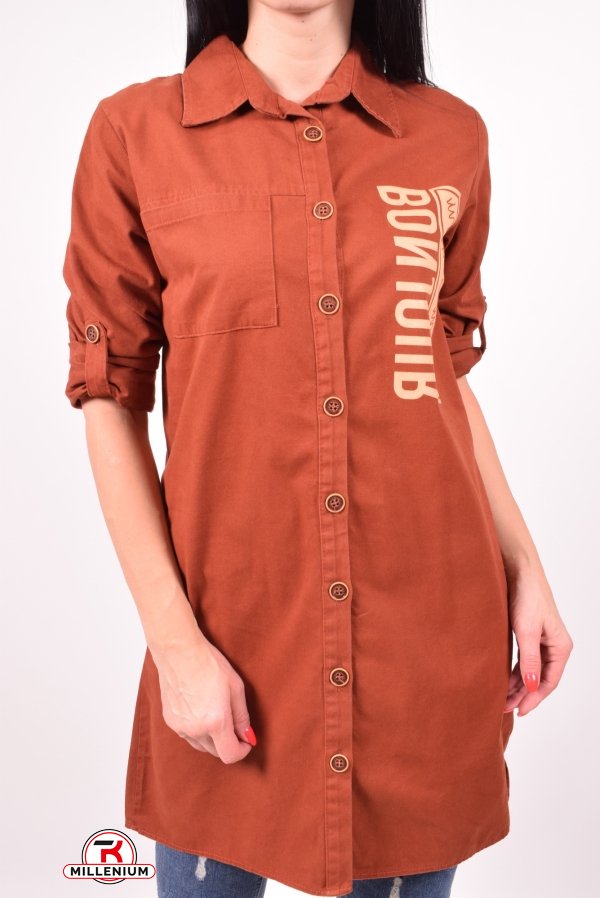 Рубашка-туника женская котоновая (цв.терракотовый) Madoy Размер в наличии : 42 арт.250