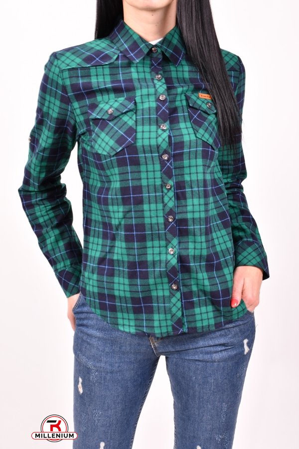 Рубашка женская (цв.зеленый/т.синий) Base Размер в наличии : 42 арт.A7302