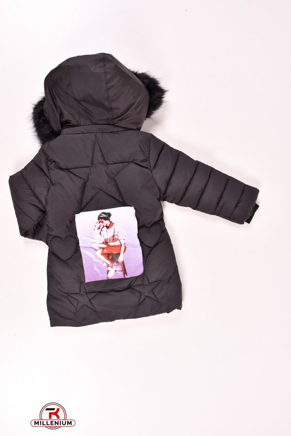 Куртка для дівчинки (кол. Чорний) з плащової тканини зимовий Зріст в наявності : 92, 98, 104 арт.C13