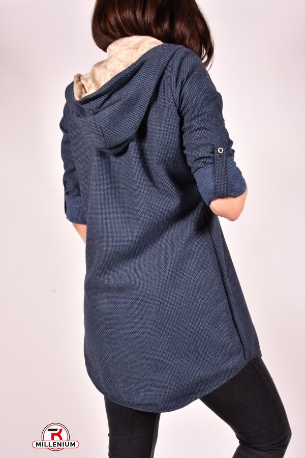 Рубашка-туника женская кашемировая на меху (цв.т.синий) Rimoda Размер в наличии : 40 арт.7615
