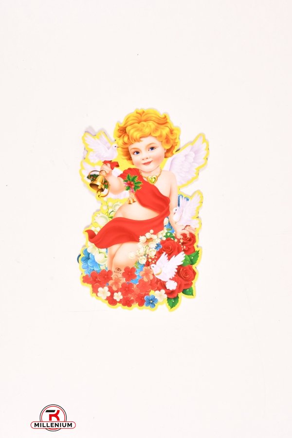 Наклейка новогодняя 3D "Ангелочек" размер 20*35см. арт.BJ717-4