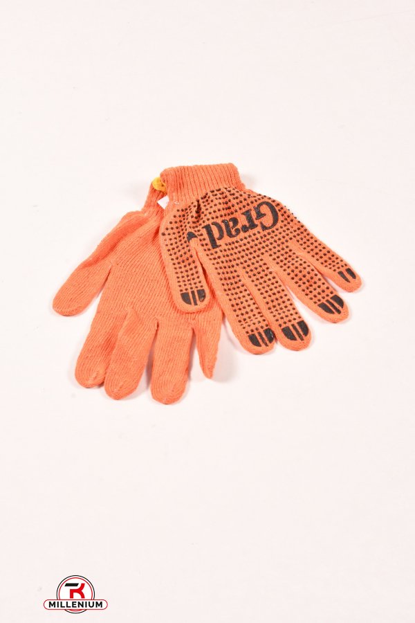 Перчатки трикотажные с ПВХ точкой р10 Лайт(оранжевые) GRAD арт.9442775