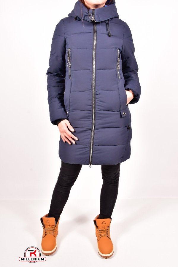 Куртка жіноча зимова з плащової тканини (кол. Т. Синій) DS Розмір в наявності : 50 арт.19-9095