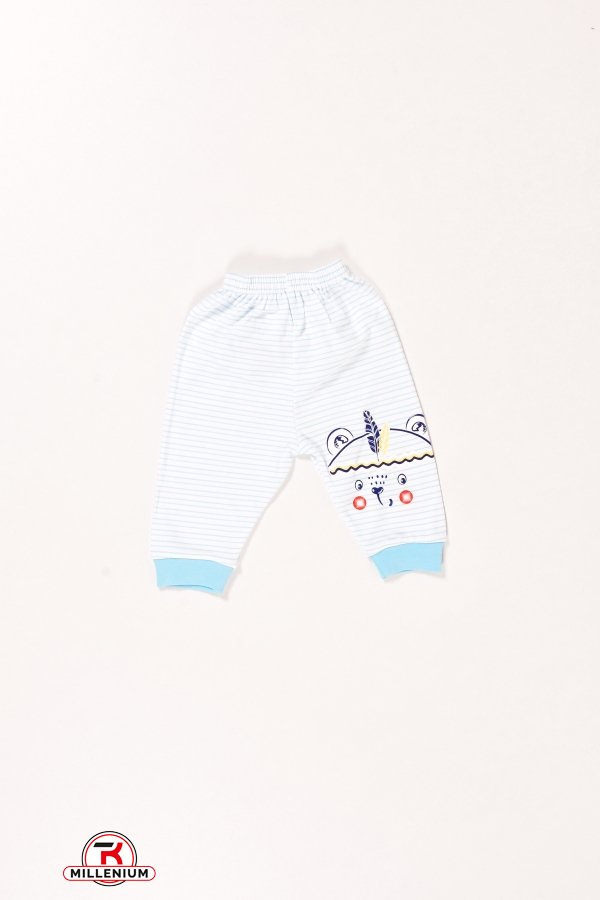 Штанці для хлопчика трикотажні (кол. білий/блакитний) "VITMO BABY" Розмір в наявності : 62 арт.14573