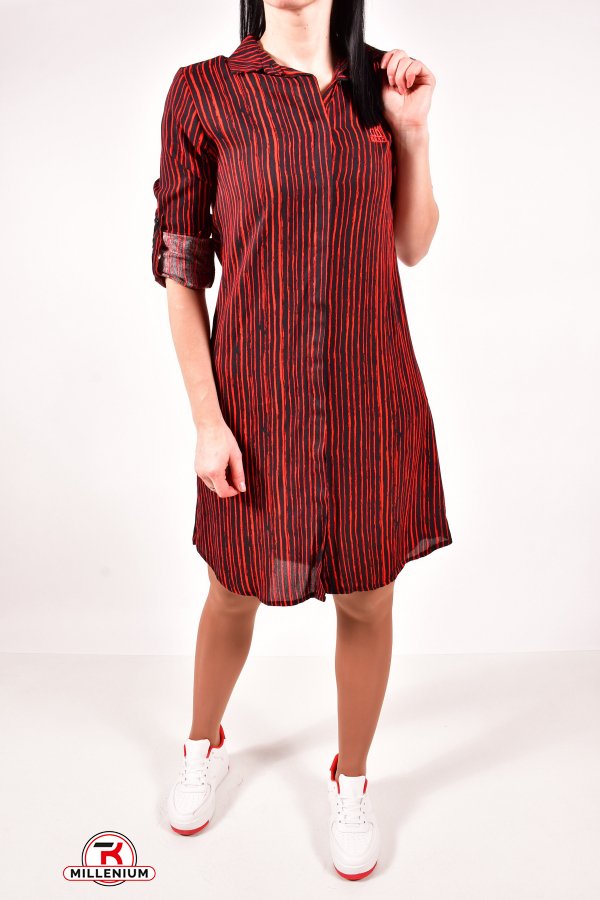 Платье-рубашка женское (цв.красный/чёрный) Burrasca Размер в наличии : 44 арт.15887