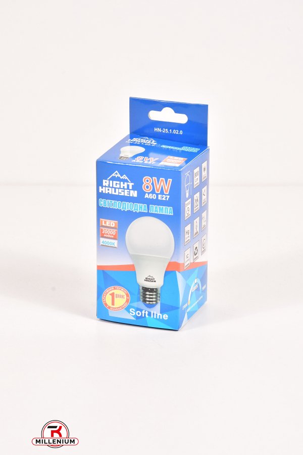 Лампа RIGHT HAUSEN LED (8W E27 4000K) арт.HN-251020