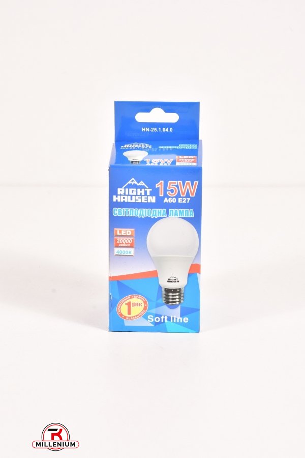 Лампа RIGHT HAUSEN LED (15W E27 4000K A60) арт.HN-251040