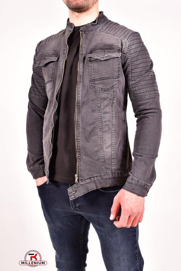 Пиджак джинсовый мужской (цв.т.серый) "FOURTY FOUR" Размер в наличии : 42 арт.3021