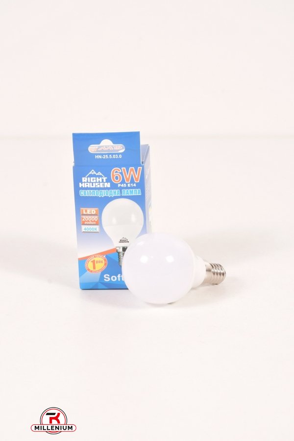 Лампа RIGHT HAUSEN LED (6W E14 4000K) арт.HN-255030