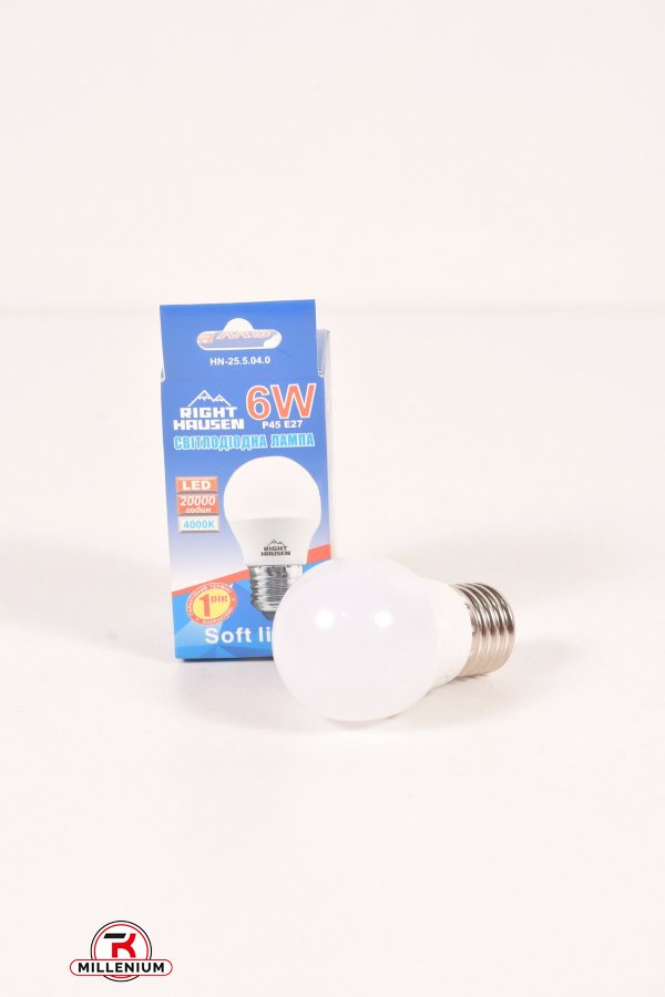 Лампа RIGHT HAUSEN LED (6W E27 4000K) арт.HN-255040