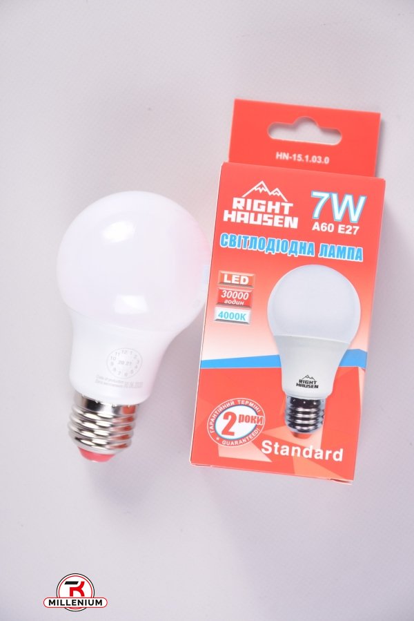 Лампа RIGHT HAUSEN LED (7W E27 4000K A60) арт.HN-151030