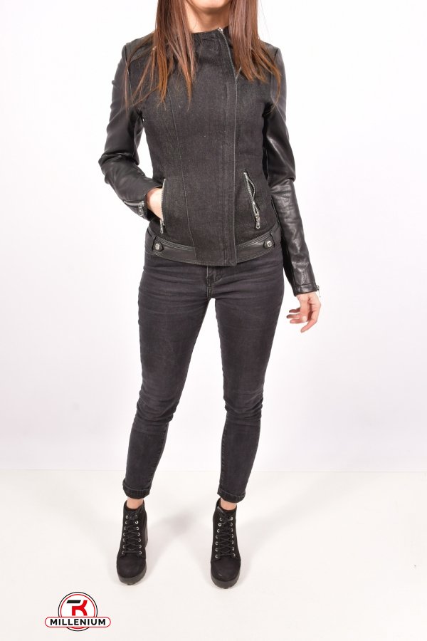 Куртка жіноча зі шкірозамінника (кол. Чорний) Lanmas Розмір в наявності : 38 арт.R-803