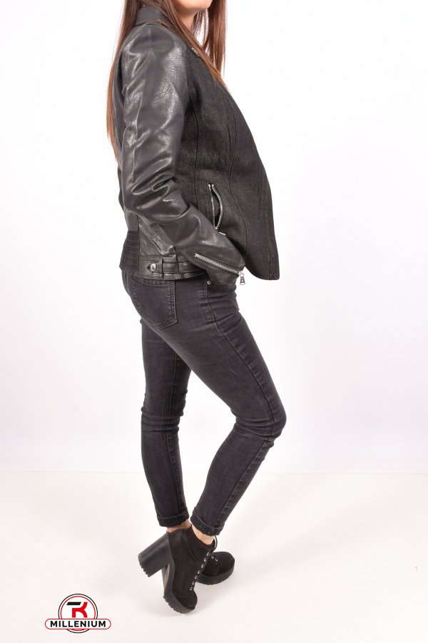 Куртка жіноча зі шкірозамінника (кол. Чорний) Lanmas Розмір в наявності : 38 арт.R-803