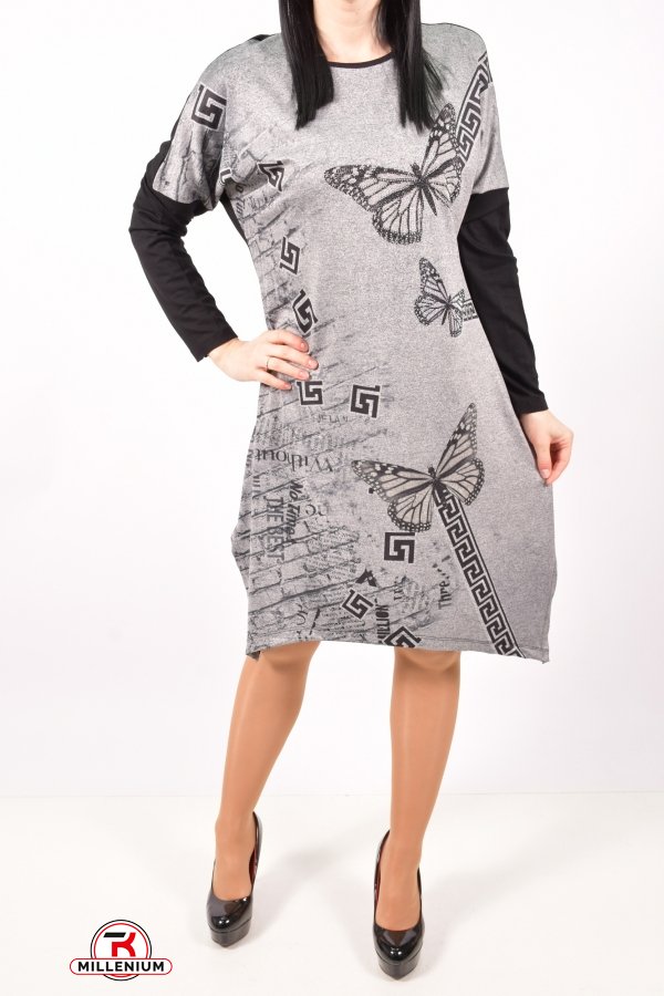 Платье женское трикотажное (цв.серый) размер 46-48 "I TUIST" арт.Бабочка