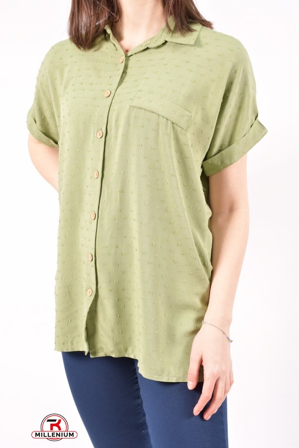 Рубашка женская (цв.зеленый) HISSET Размер в наличии : 42 арт.B1537