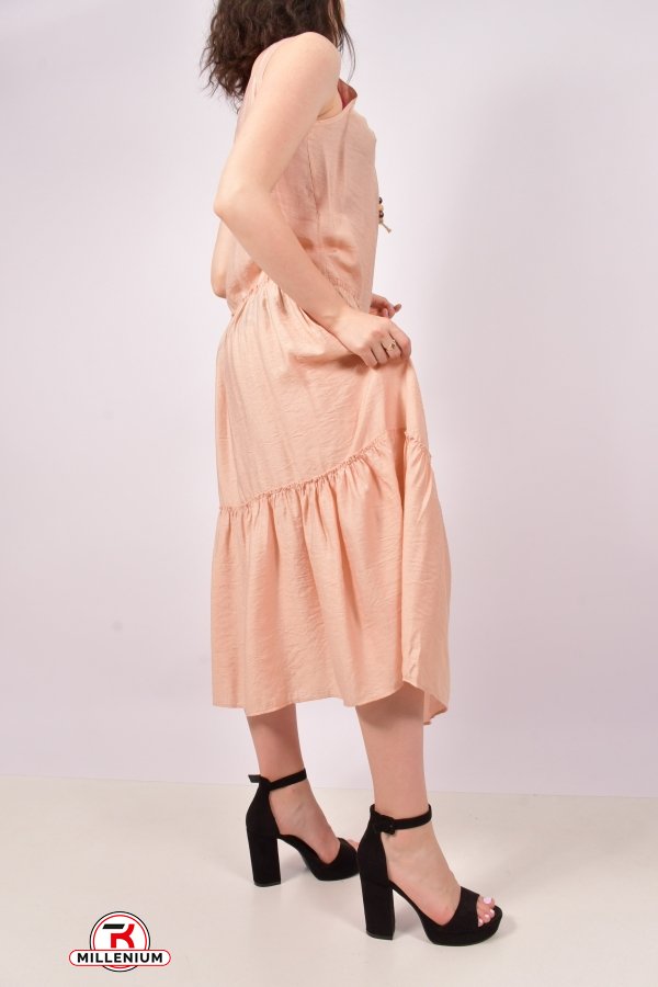 Сукня жіноча з тканини льон (кол. Пудри) "Karon" Розміри в наявності : 44, 46 арт.9894