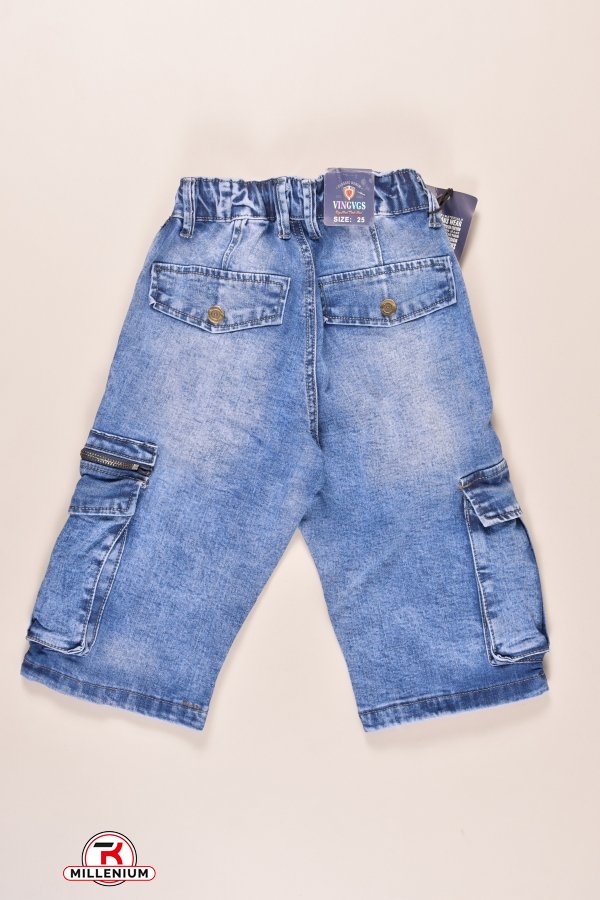 Капри для мальчика джинсовые стрейчевые VINGVGS Рост в наличии : 140, 146, 170 арт.V3849-1
