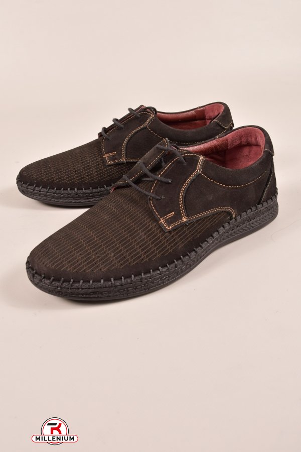 Туфлі чоловічі з натурального нубуку (чорний) "VANTAGGIO" Розміри в наявності : 41, 42, 45 арт.85021