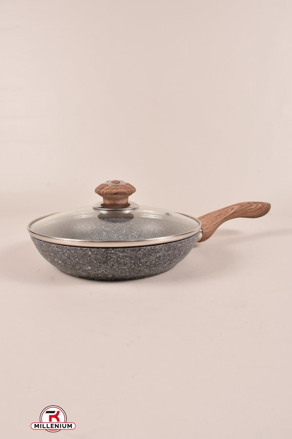 Сковорода з кришкою (гранітне покриття d-22см) Benson арт.BN-541