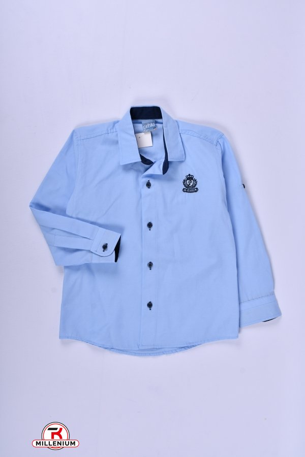 Рубашка для мальчика (цв.голубой) Pitiki kids Рост в наличии : 110, 116, 122 арт.009604