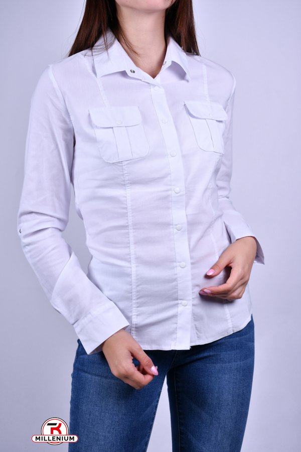 Рубашка женская (цв.белый) стрейчевая "ELLY" Размер в наличии : 40 арт.5492/5