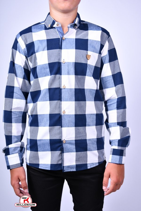 Рубашка для мальчика (цв.серый/синий) стрейчевая RUTTI GARRO Рост в наличии : 146 арт.9-12