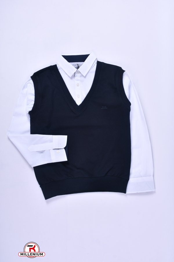 Обманка жилетка-рубашка (цв.белый) BOLD Рост в наличии : 134, 158, 170 арт.2072/4565