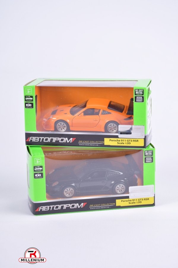 Машина металева "Автопром" 1:39 PORSCHE 911 GT3 RSR у коробці 14,5/6,5/7 см арт.4347