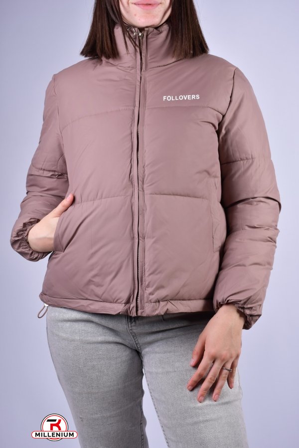 Куртка жіноча демісезонна (кол. Капучино) "модель оверсайз" Розмір в наявності : 40 арт.8210