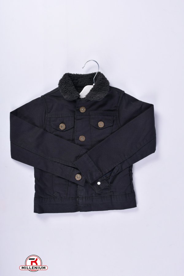 Куртка котоновая для мальчика на меху (цв.черный) Рост в наличии : 92, 104 арт.50200-1