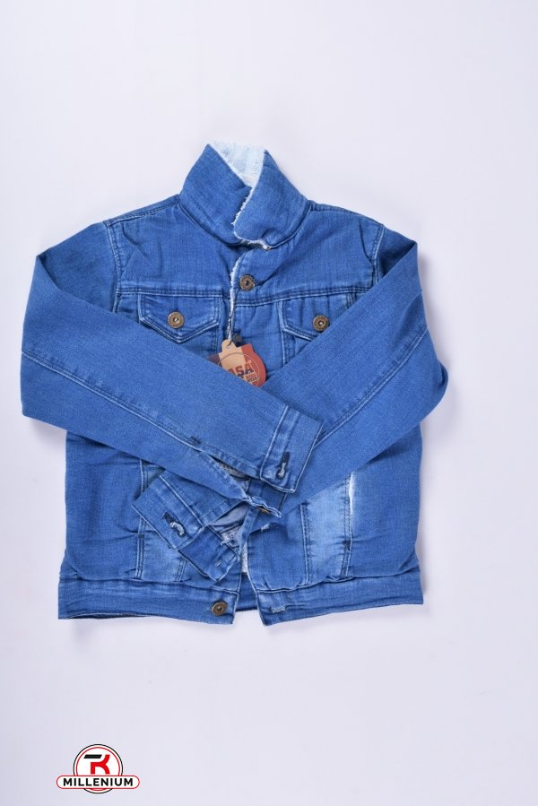 Курточка джинсовая для мальчика на меху (цв.синий) Рост в наличии : 128 арт.50103-2