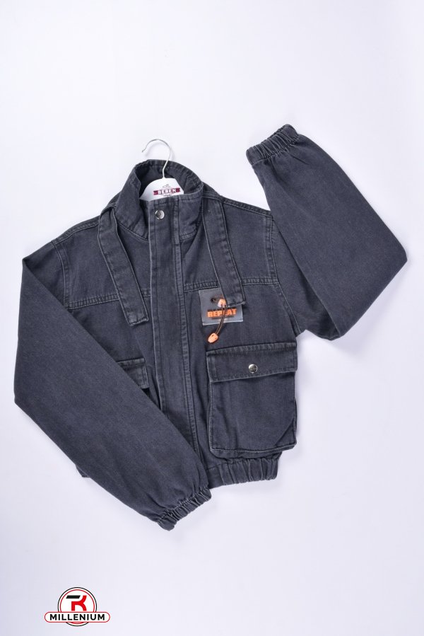 Пиджак для девочки джинсовый (цв.черный) Рост в наличии : 170, 176 арт.8205