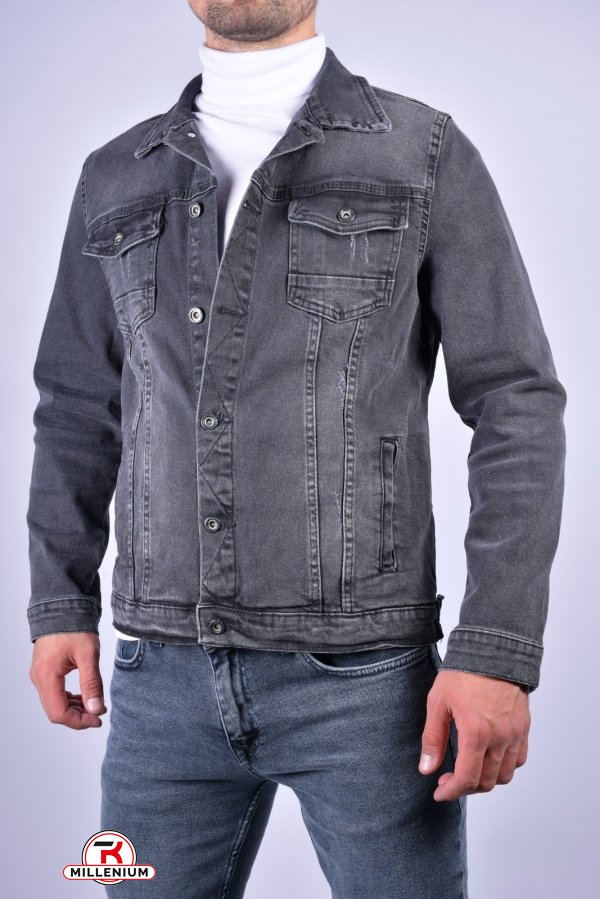 Піджак чоловічий джинсовий зі стрейчем (кол. графітовий) "Blackzi" Розміри в наявності : 44, 46 арт.11005